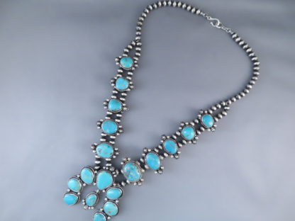 Fox Turquoise Squash Blossom Necklace