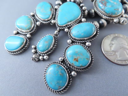 Fox Turquoise Squash Blossom Necklace