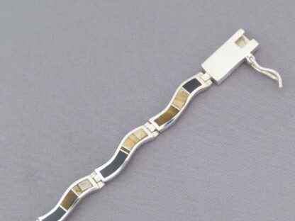 Multi-Stone Inlay Link Bracelet (Wavy)
