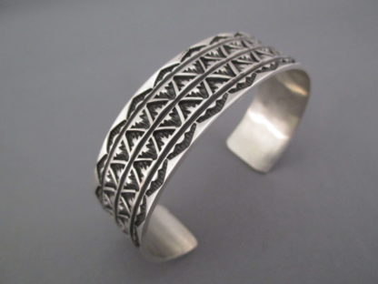 Stamped Silver Cuff Bracelet by Orville White