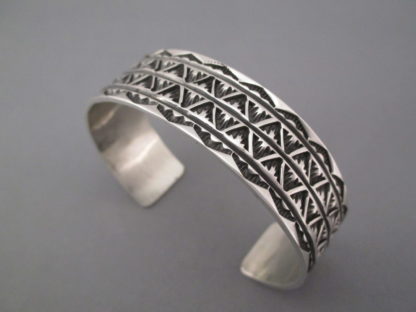 Stamped Silver Cuff Bracelet by Orville White