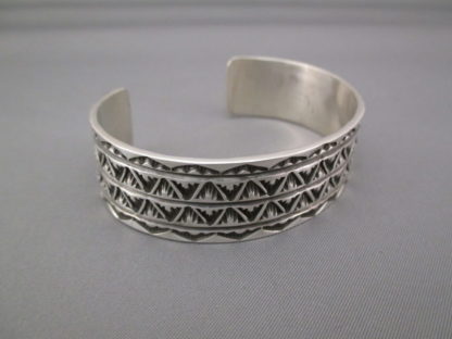 Stamped Silver Cuff Bracelet by Orville White