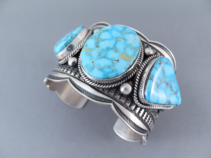 Kingman Turquoise Cuff Bracelet (Large & IMPRESSIVE)