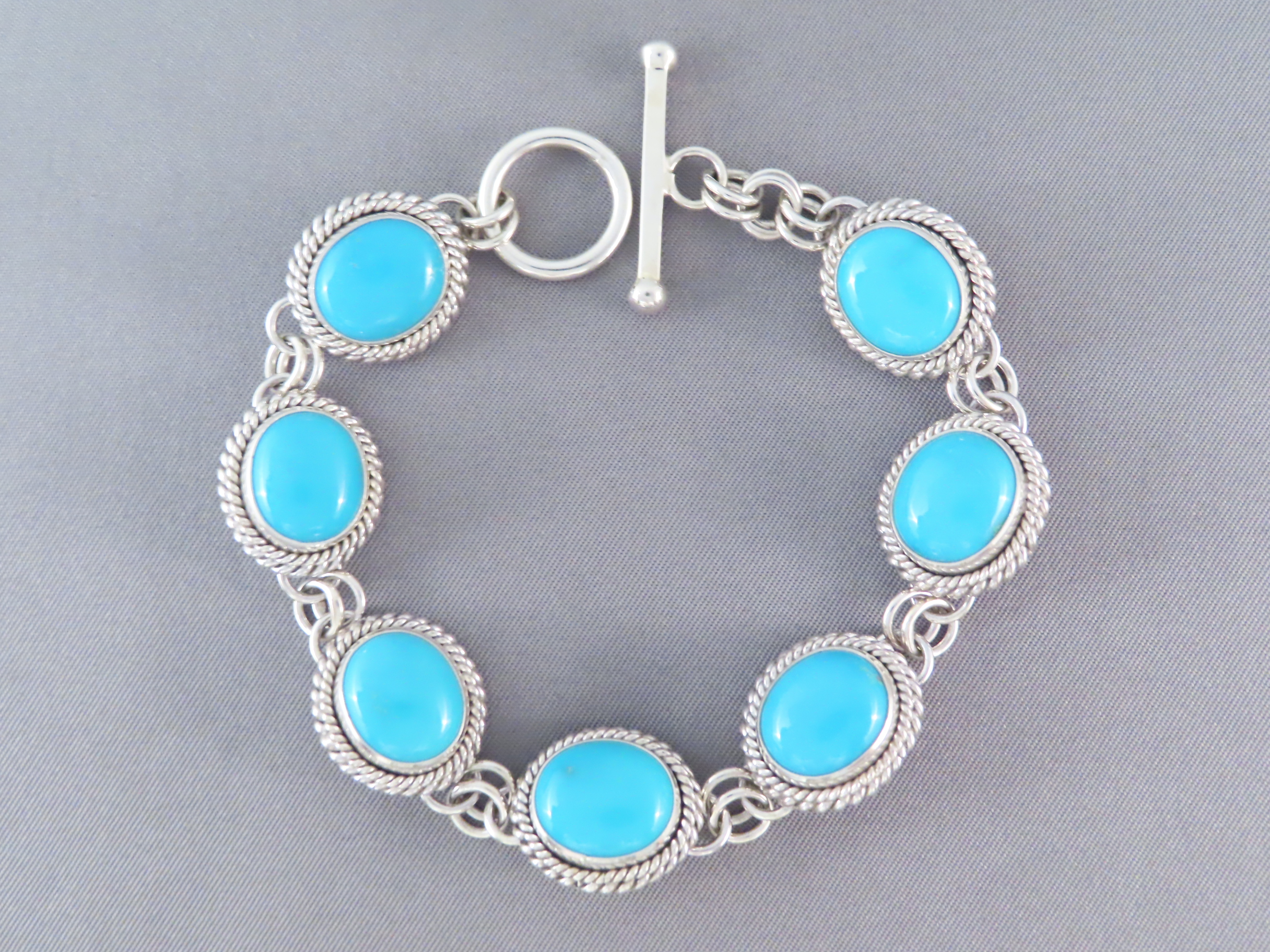 Link Bracelet with Sleeping Beauty Turquoise – Artie Yellowhorse