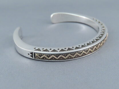 Lyle Secatero Silver & Gold Cuff Bracelet