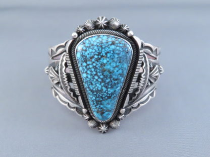 Large Kingman Turquoise Cuff Bracelet by Aaron Toadlena