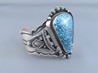 Large Kingman Turquoise Cuff Bracelet by Aaron Toadlena