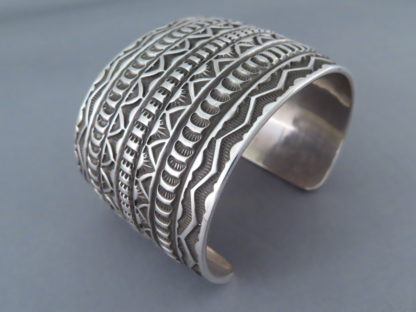 Wide Sterling Silver Navajo Cuff Bracelet