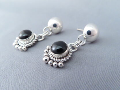 Sterling Silver & Onyx Earrings by Artie Yellowhorse