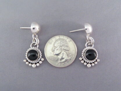 Sterling Silver & Onyx Earrings by Artie Yellowhorse