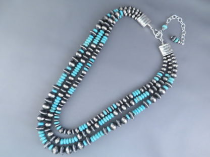 Three-Strand Silver & Turquoise Necklace