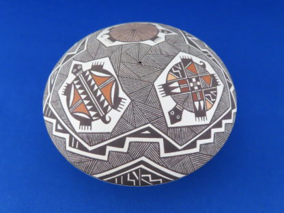 Acoma Seed Pot with Turtles by Rebecca Lucario