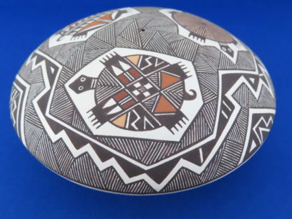 Acoma Seed Pot with Turtles by Rebecca Lucario