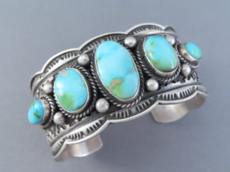 Sonoran Gold Turquoise Cuff Bracelet by Native American Navajo Indian Jewelry Artist, Andy Cadman $1,095- FOR SALE