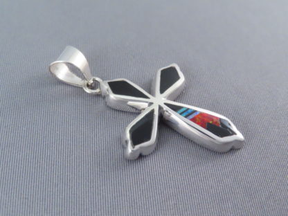 Multi-Stone with Opal & Turquoise Inlay Cross Pendant