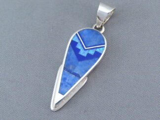 Shop Native American Jewelry - Opal & Lapis Inlaid Pendant by Native American (Navajo) jeweler, Delphine Benally $295- FOR SALE