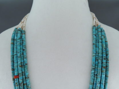 Number Eight Turquoise Necklace with Hei-Shi