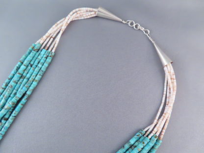 Number Eight Turquoise Necklace with Hei-Shi