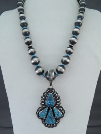 Kingman Turquoise Pendant Necklace & Earrings Set