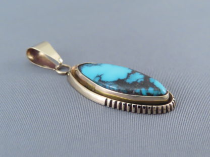 Gold Pendant with Red Mountain Turquoise