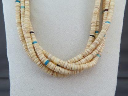 Melon Shell Necklace with Turquoise