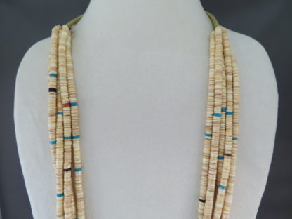 Melon Shell Necklace with Turquoise