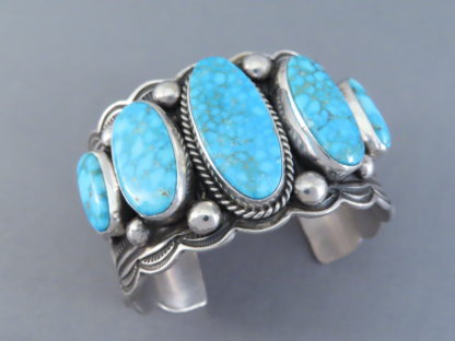 Kingman Turquoise Cuff Bracelet by Guy Hoskie