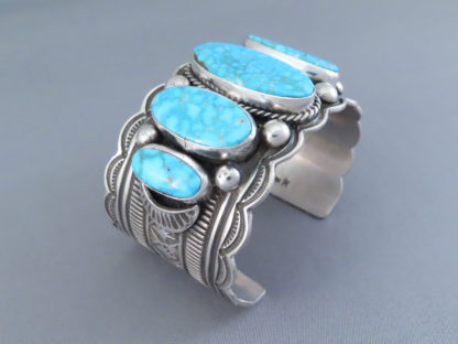 Kingman Turquoise Cuff Bracelet by Guy Hoskie