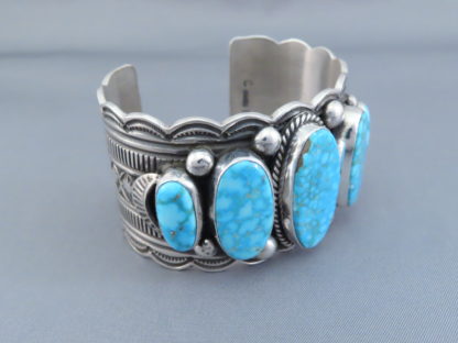 Kingman Turquoise Cuff Bracelet by Guy Hoskie