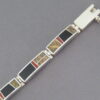 Multi-Stone Inlay Link Bracelet featuring Coral