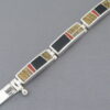 Multi-Stone Inlay Link Bracelet featuring Coral