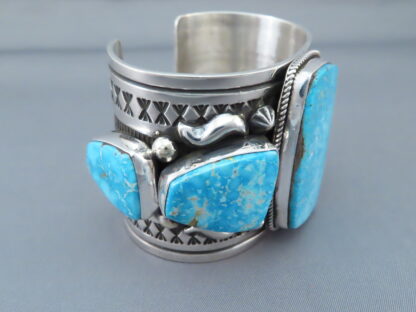 Sterling Silver & Kingman Turquoise Bracelet by Albert Jake – WOW!!