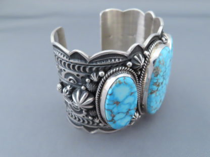 3-Stone Cuff Bracelet with Kingman Turquoise – Impressive!