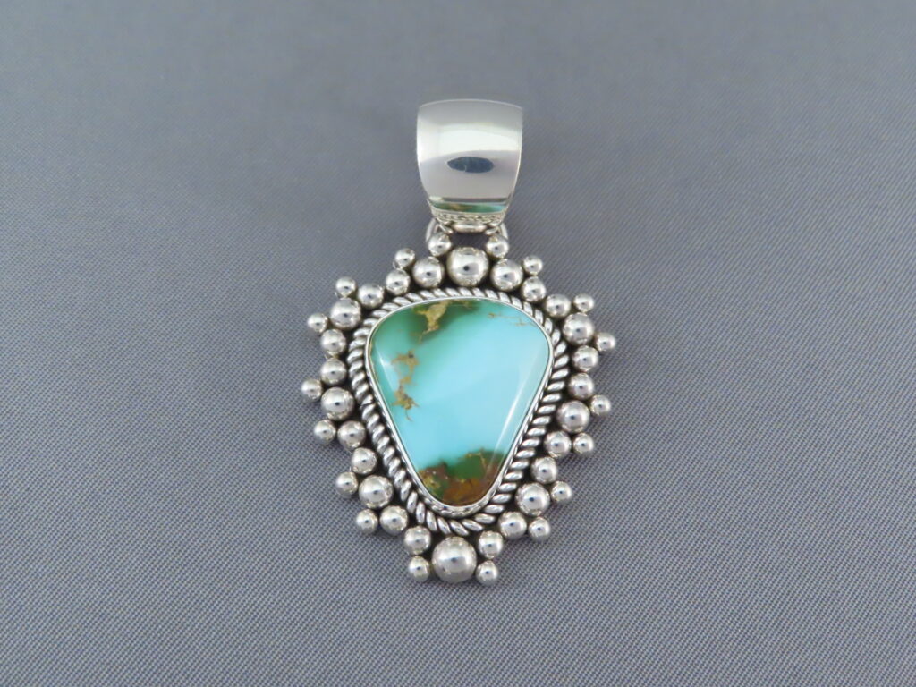 Royston Turquoise & Sterling Silver Pendant - Artie Yellowhorse Jewelry
