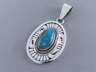 Pendant with Morenci Turquoise by Leonard Nez