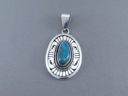 Pendant with Morenci Turquoise by Leonard Nez