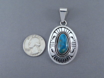 Pendant with Morenci Turquoise by Leonard Nez