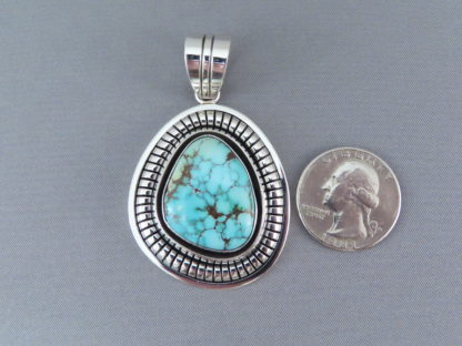 Turquoise Mountain Turquoise Pendant by Marian Nez