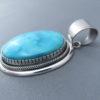 BLUE Turquoise Mountain Turquoise Pendant by Leonard Nez (Larger)