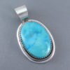 BLUE Turquoise Mountain Turquoise Pendant by Leonard Nez (Larger)