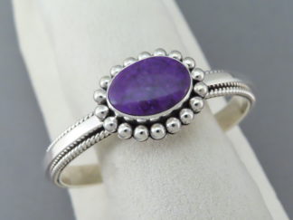 Native American Jewelry - Sterling Silver & Sugilite Bracelet Cuff by Navajo jeweler, Artie Yellowhorse $465- FOR SALE
