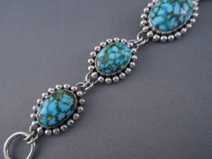 Kingman Turquoise Link Bracelet by Artie Yellowhorse