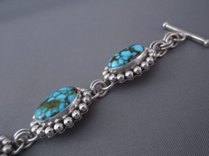 Kingman Turquoise Link Bracelet by Artie Yellowhorse