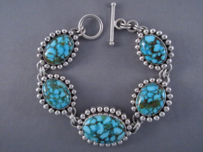 Kingman Turquoise Link Bracelet by Artie Yellowhorse