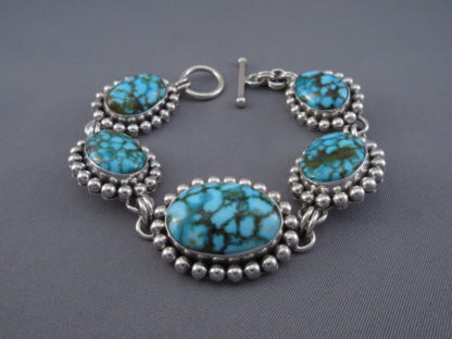 Kingman Turquoise Link Bracelet by Artie Yellowhorse