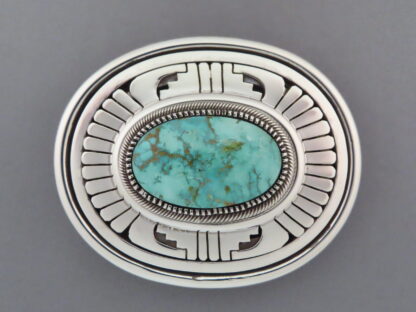 Leonard Nez Turquoise Mountain Turquoise Belt Buckle