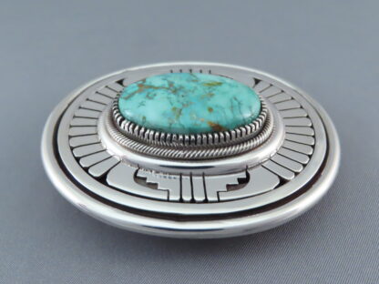 Leonard Nez Turquoise Mountain Turquoise Belt Buckle