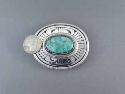 Leonard Nez Turquoise Mountain Turquoise Belt Buckle