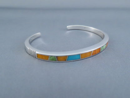 Colorful Multi-Stone Inlay Cuff Bracelet