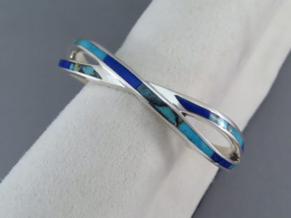 Turquoise and Lapis Inlay Cuff Bracelet